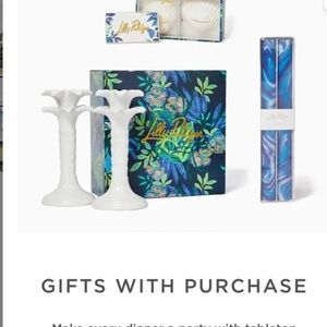 Lilly Pulitzer Ceramic Candle Holders, Candlesticks, 4 Table Placeholders